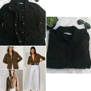 GENUINE Unisex Black Goat Suede Overshirt